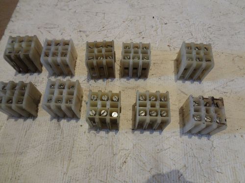 (10) TERMINAL BLOCK STRIP 3 WAY POSITION 6 SCREW WIRE CONNECTOR GROUND / POWER