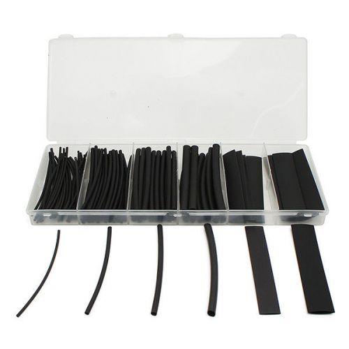 100Pcs 2:1 Length 100mm Heat Shrink Tube Halogen-Free Tubing Sleeving Box Black