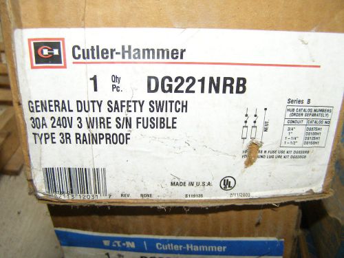 DG221NRB  EATON CUTLER HAMMER 30 AMP 240 VOLT RAIN TIGHT