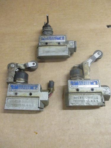 Lot of 3 MICRO SWITCH  BZE6-2RN2 LIMIT SWITCH