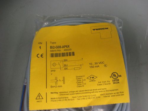 TURCK PROXIMITY SWITCH #Bi2-G08-AP6X  46020 - NEW