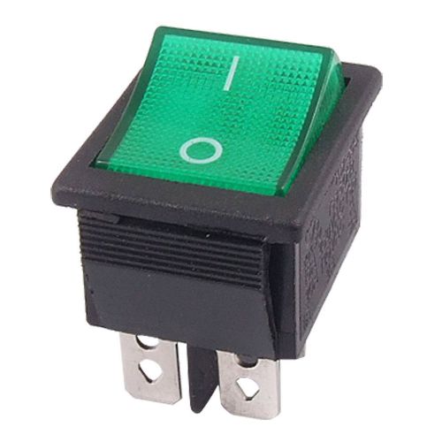 Green Light 4 Pin DPST ON/OFF Snap in Boat Rocker Switch 16A/250V 15A/125V AC SU