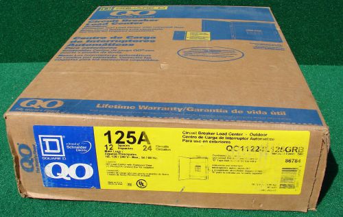 Square d qo11224l125grb load center, 125 a, nema 3r, outdoor, 1 phase for sale