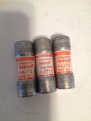 GOULD SHAWMUT A4J15 AMP-TRAP FUSES - 15 AMP / 600V (BOX OF 3)