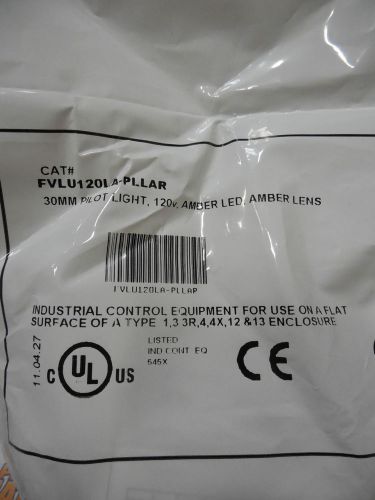 C3, FVLU120LA-PLLAR, 30MM PILOT LIGHT, 120V, AMBER LED, AMBER LENS