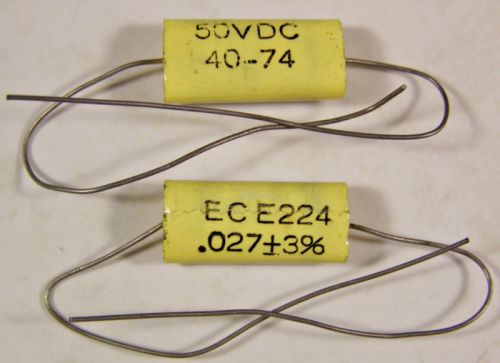 3 Electrocube E224 .027uf 50V Mylar Film Capacitors NOS Guitar Tone