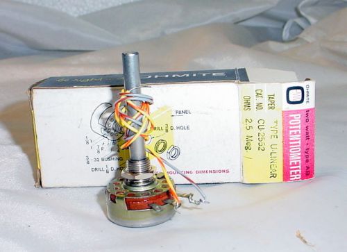 NOS Ohmite 2.5 meg ohm Potentiometer Linear 2 Watt