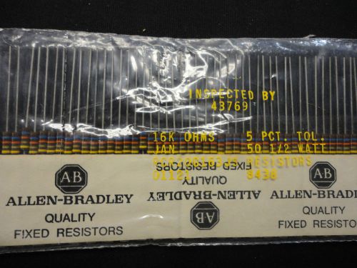 NOS 50PCS ALLEN BRADLEY 16K-1/2W-5% RCR20G163JS CARBON COMP RESISTOR