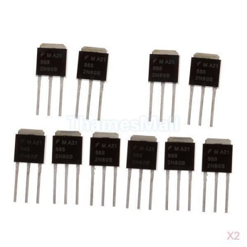 2x 10pcs N-Channel Power MOSFET 2N60 Low Gate Charge 2A 600V Package TO-251