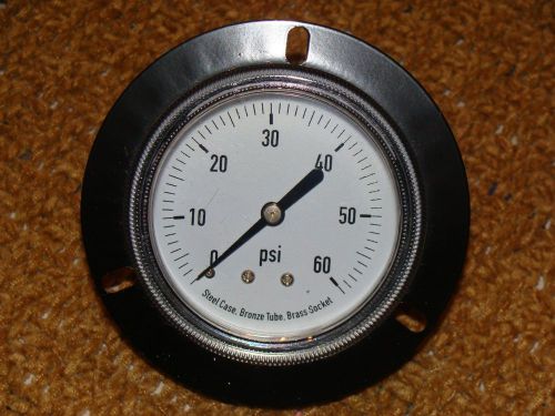 New :Panel Mount Pressure Gauge size 2 1/2&#034;, 4FNC4, PSI 0-60, NPT: 1/4&#034;