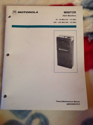 Motorola minitor monitor maintenance manual vintage electronic alert fire ems for sale