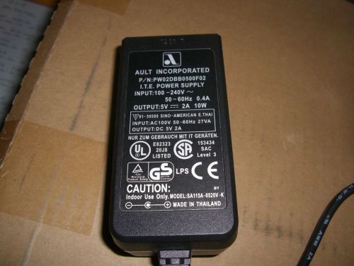 Genuine ault inc pw02dbb0500f02 ip 100-240v 50/60hz 0.4a  op 5v 2a 10w for sale