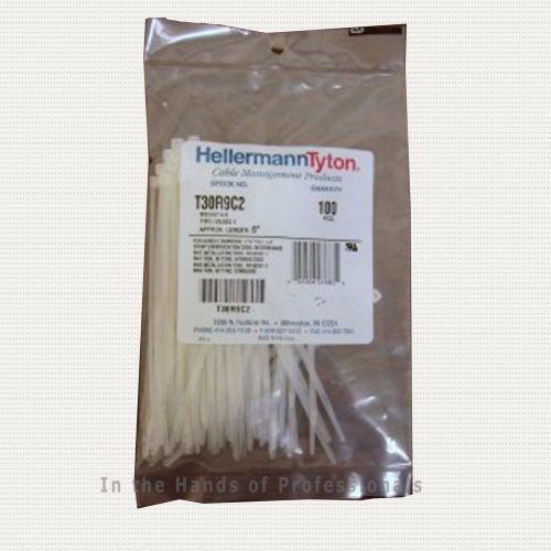 Hellermann tyton 100 6&#034; white cable plastic tie wraps t30r9c2 &lt; new for sale