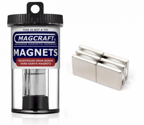 Magcraft 612 3/4&#034;x3/4&#034;x1/8&#034; rare earth block magnets (6) for sale