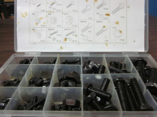 240pc G INDUSTRIAL TOOL BLACK METRIC NUT BOLT LOCK WASHER ASSORTMENT MNB240