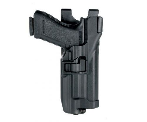 Blackhawk 44h504bk-r right handed black level 3 serpa light bearing duty holster for sale