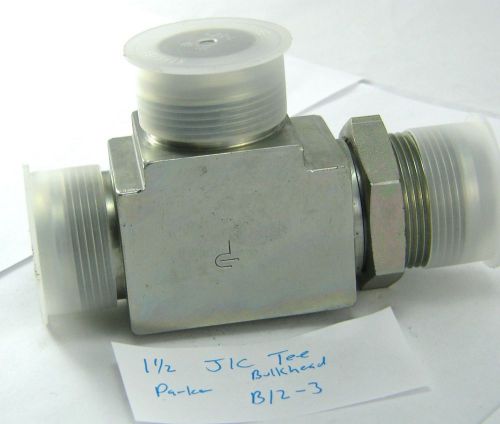 Hydraulic Fitting, Parker 1 1/2&#034; JIC Bulkhead Tee, 24 JIC, NOS, #B12-3