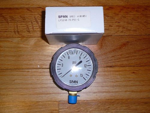 Liquid Filled Gauge  2 1/2&#034; Diameter Face, 1/4NPT  0-15 PSI  (Span brand)