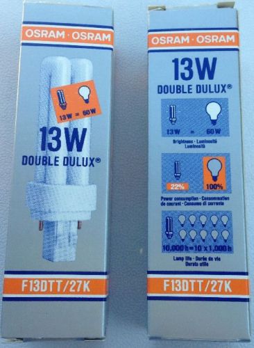 Osram F13TT/27K  13W Double Delux (set of 2) W/ GX23-2 Base