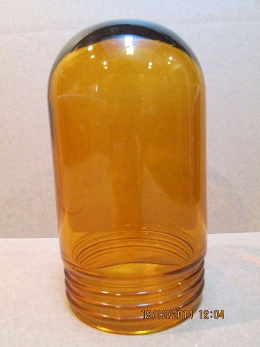 Vintage industrial amber glass exit light cover for sale