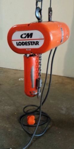 CM LODESTAR 1 TON (LL2) ELECTRIC CHAIN HOIST (2 SPEED 32/10 FPM 20&#039; LIFT)