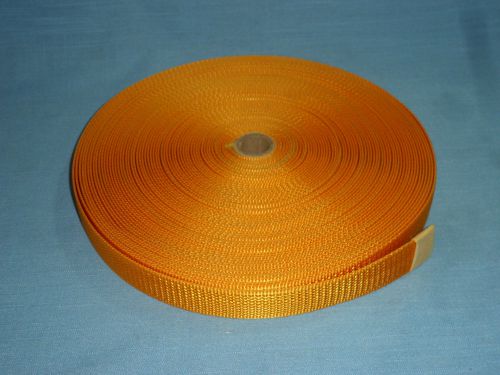 LARGE 10&#034; DIAMETER ROLL 1&#034; WIDE YELLOW ORANGE NYLON WEBBING STRAPPING