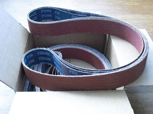 (25) 2&#034; x 72&#034; Sanding Belts PS999 80 grit  Heavy Ceramic w/ Grinding Aid