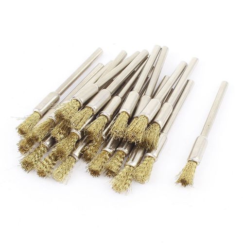 22pcs 1/8&#034; mandrel gold tone wire pen polishing brush for dremel rotary tool for sale