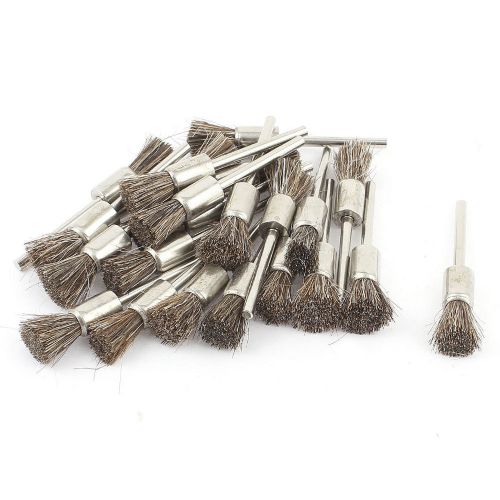 22 Pcs 1/8&#034; Shank Brown Bristle Pen Style Brush Polishing Buffing Polisher Tool