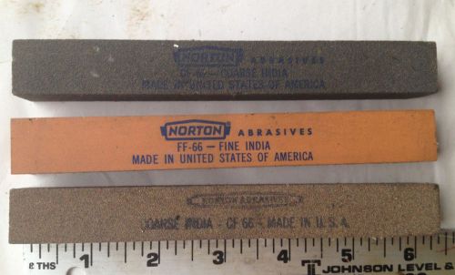 MACHINIST LATHE TOOLS LOT OF 3 UNUSED NORTON SHARPENING STONES