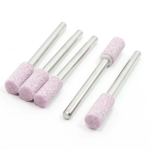 5 Pcs 3mm Shank 5mm Cylinder Shape Abrasive Mounted Grinding Stone