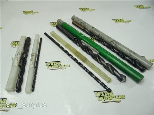 NEW!! LOT OF 5 HSS STRAIGHT SHANK TWIST DRILLS 1/4&#034; TO 39/64&#034; GREENFIELD