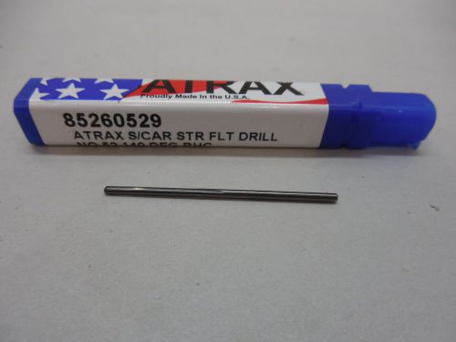 ATRAX SOLID CARBIDE 85260529 STR FL DRILL NO.52 140 DEG RHC 7PC LOT NEW