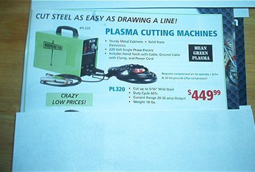 WOODWARD FAB PLASMA CUTTER #PL320 mean green plasma NIB