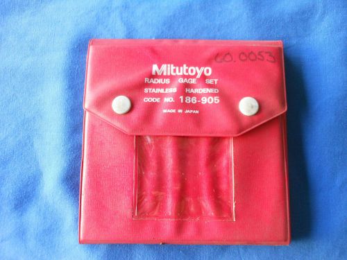 MITUTOYO #186-905 Radius Gage Set 9/16-1&#034;