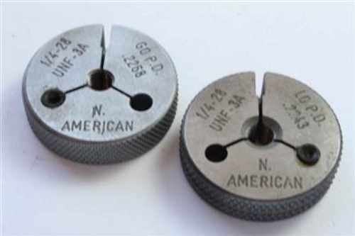 1/4-28 UNF 3A ,N. AMERICAN , Thread Ring Gage , Go / No Go Set, Gauge