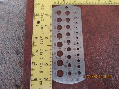 BROWN &amp; SHARPE # 710 Fractional Twist Drill Gauge Gage 1/16 - 1/2 Machinist Tool