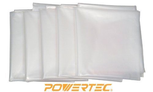 POWERTEC 70002 Clear Plastic Dust Collection Bag  20-Inch Dia x 43-Inch   5-Pack