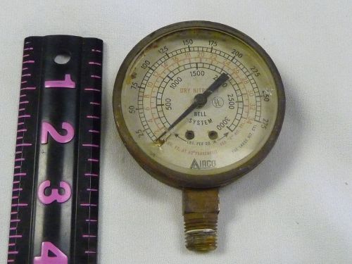 AIRCO Gauge Dry Nitrogen Bell System 0-275