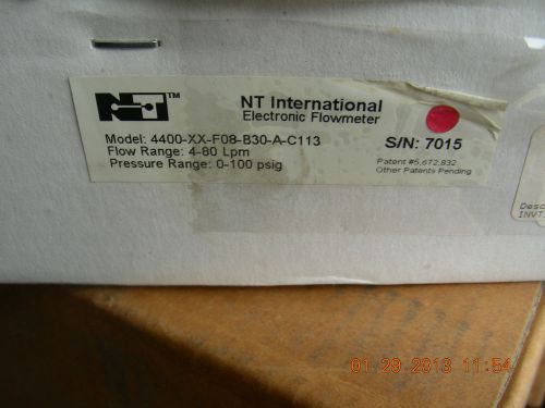 NT INTERNATIONAL FLOW METER     PN:  4400-XX-F08-B30-A-C113