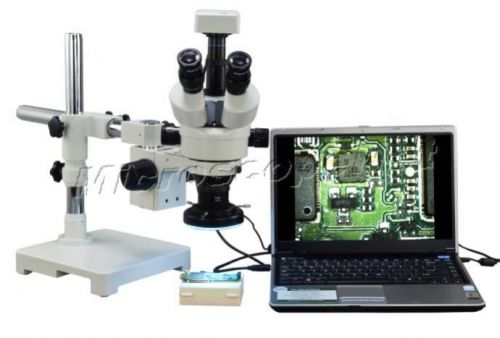 3MP Camera Boom Zoom Microscope 3.5X-90X+144 LED Light