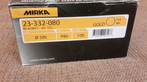Mirka 23-332-080 gold 5 in. p80 grit 100 pieces sandpaper for sale