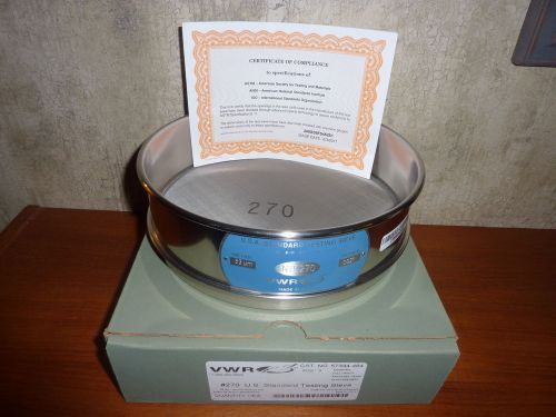 New - VWR #270 U.S. Standard Stainless Steel Testing Sieve