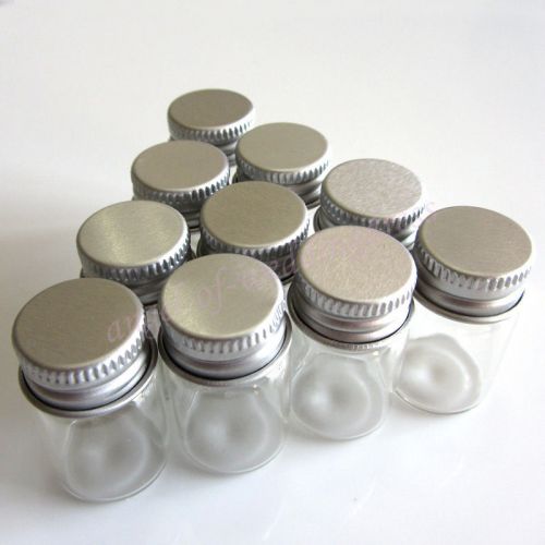 Wholesale Lot 10 Pcs 22x35mm Small Clear Bottles Glass Vials 6.0ml W/ Screw Caps