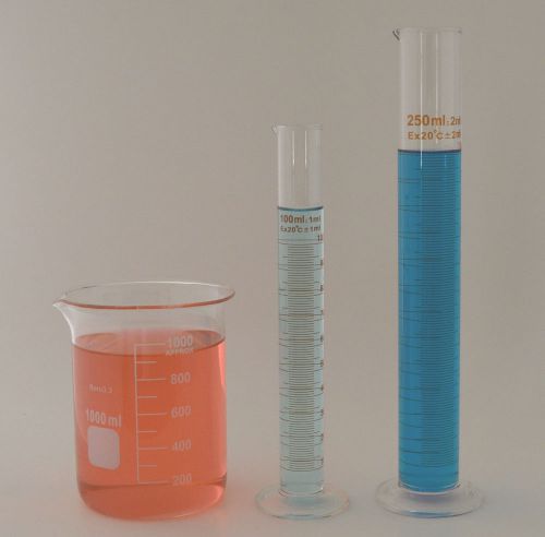 Cylinder set 250mL 100mL Beaker 1000mL Borosilicate Glass Griffin Cylinders Lab