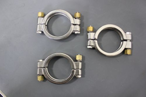 3 NEW VNE A3 63-03 STAINLESS STEEL SANITARY CLAMPS HIGH VACUUM  (C1-4-31G)