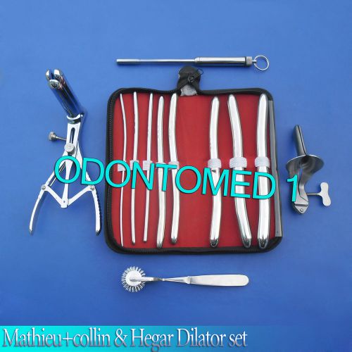 Fetish Kinky Mathieu+Collins Small Speculum, Hegar Dilator,7 Prong Pinwheel