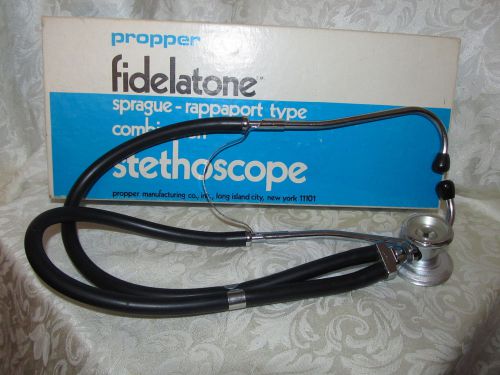 SPRAGUE RAPPAPORT TYPE Cobination STETHOSCOPE Propper Fidelatone BLACK