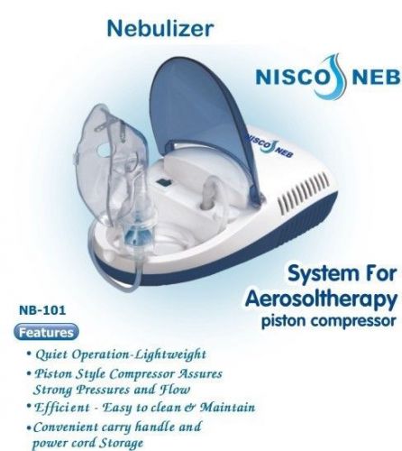 Brand new niscomed nebulizer nb-101 system for aerosoltherapy  piston compressor for sale