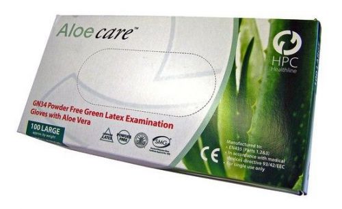 (JA16) ALOE CARE POWDER FREE DISPOSABLE GLOVES WITH ALOE VERA -100 LARGE GLOVES